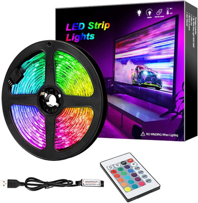 MIRADH 90 LEDs 3 m Multicolor Color Changing, Flickering, Steady Strip Rice Lights(Pack of 1)