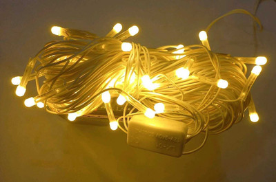 LightFlow 40 LEDs 10 m Yellow Steady Bulb Rice Lights(Pack of 1)