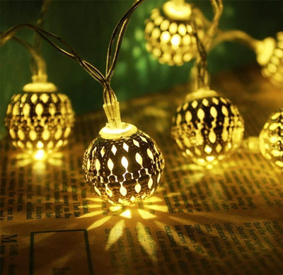 Infiprises 16 LEDs 4 m Yellow Steady Ball Rice Lights(Pack of 1)