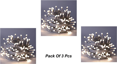 Jee Dee 40 LEDs 15 m White Steady Ball Rice Lights(Pack of 3)