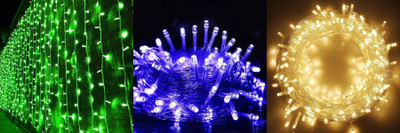 PKG 35 LEDs 10 m Multicolor Steady String Rice Lights(Pack of 3)