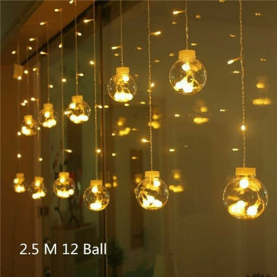 spark world 12 LEDs 2.5 m Yellow Steady, Flickering Ball Rice Lights(Pack of 1)