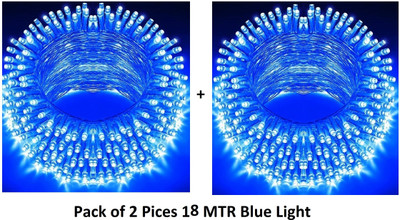 Junjadiya 58 LEDs 18 m Blue Steady Ball Rice Lights(Pack of 2)