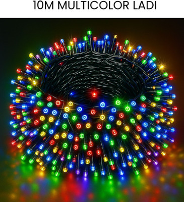 spark world 1 LEDs 10 m Multicolor Steady Bulb Rice Lights(Pack of 1)