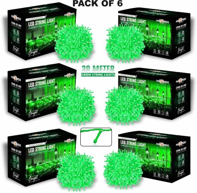 Daily Needs Shop 60 LEDs 20 m Green Steady String Rice Lights(Pack of 6)