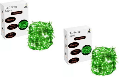 ARISERS 60 LEDs 19.99 m Green Steady String Rice Lights(Pack of 2)