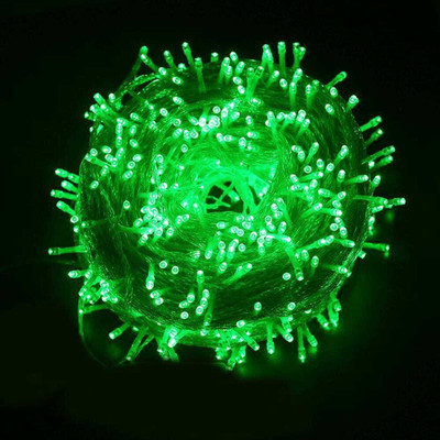 LightFlow 40 LEDs 10 m Green Steady Bulb Rice Lights(Pack of 1)