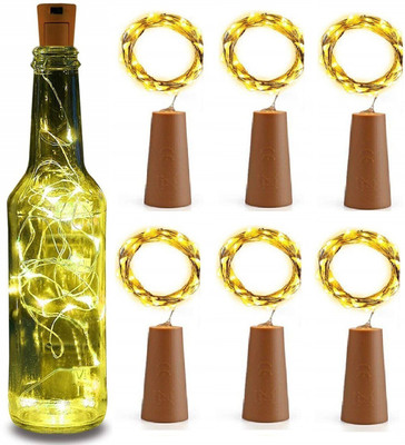 Trendx 20 LEDs 2.03 m Gold Steady String Rice Lights(Pack of 6)