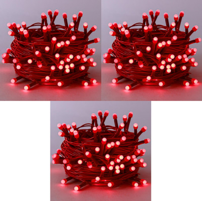 Errol 36 LEDs 11 m Red Steady String Rice Lights(Pack of 3)