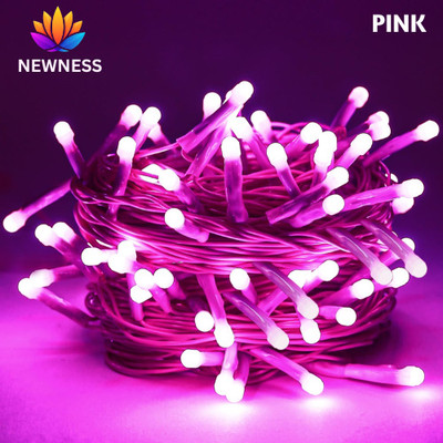 Newness 62 LEDs 18 m Pink Steady String Rice Lights(Pack of 1)