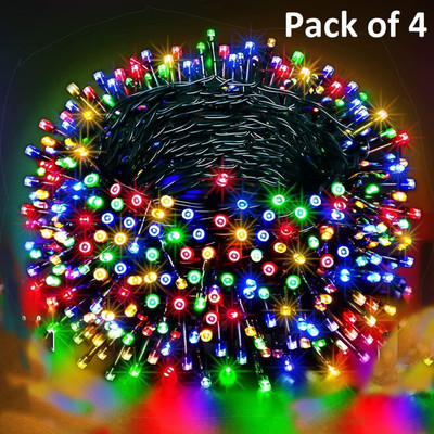 xenith 42 LEDs 12 m Multicolor Color Changing, Flickering, Steady String Rice Lights(Pack of 4)