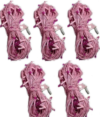 Local Charm 100 LEDs 7 m Pink Steady String Rice Lights(Pack of 5)