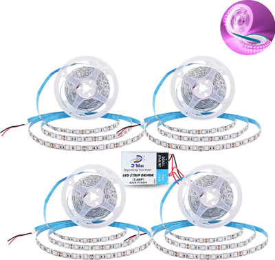 D'Mak 4 LEDs 5 m Pink Flickering Bulb Rice Lights(Pack of 4)