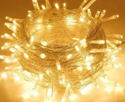 METBRIGHT 42 LEDs 12 m Yellow Steady Bulb Rice Lights(Pack of 1)