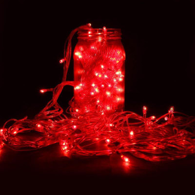 LUMIFAME 42 LEDs 12 m Red Steady Bulb Rice Lights(Pack of 1)