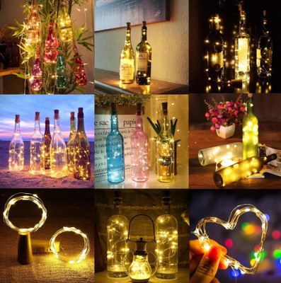 FStyler 20 LEDs 1.98 m Gold Steady String Rice Lights(Pack of 5)