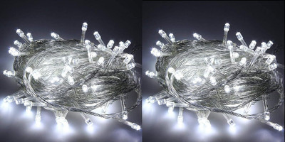 PriPra 60 LEDs 20 m White Steady Ball Rice Lights(Pack of 2)
