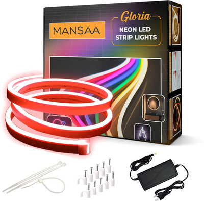 MANSAA 50 LEDs 5 m Red Steady Strip Rice Lights(Pack of 1)