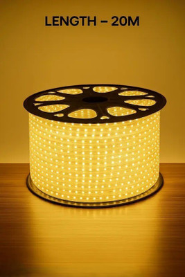 spark world 1200 LEDs 20 m Yellow Steady Strip Rice Lights(Pack of 1)