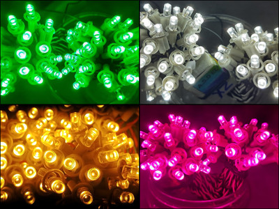 A.S.D. Electronics 200 LEDs 34.12 m White, Pink, Green, Yellow Steady String Rice Lights(Pack of 4)