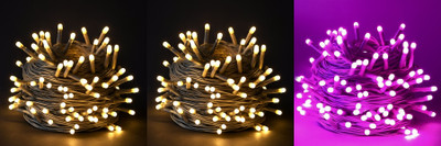 PKG 40 LEDs 11 m Multicolor Steady String Rice Lights(Pack of 3)