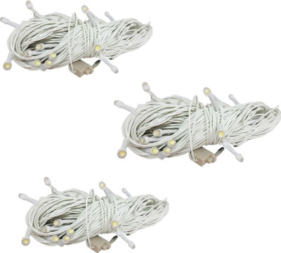 Business Squad 168 LEDs 13 m White Steady String Rice Lights(Pack of 3)