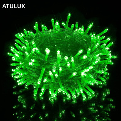 ATULUX 14 LEDs 5 m Green Steady String Rice Lights(Pack of 2)