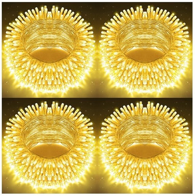 MPROW 40 LEDs 11 m Yellow Steady Bulb Rice Lights(Pack of 4)