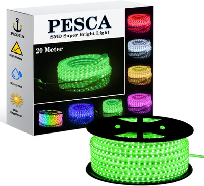 PESCA 1440 LEDs 20 m Green Steady Strip Rice Lights(Pack of 1)