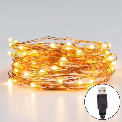 DazzelOn 100 LEDs 10 m Yellow Steady Clip Rice Lights(Pack of 1)