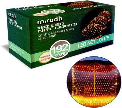 MIRADH 192 LEDs 3 m Yellow Flickering, Steady Net/Mesh Rice Lights(Pack of 1)