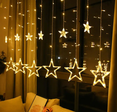 SPARKLY 140 LEDs 5.08 m Yellow Flickering, Steady Star Rice Lights(Pack of 1)