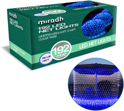 MIRADH 192 LEDs 3 m Blue Flickering, Steady Net/Mesh Rice Lights(Pack of 1)