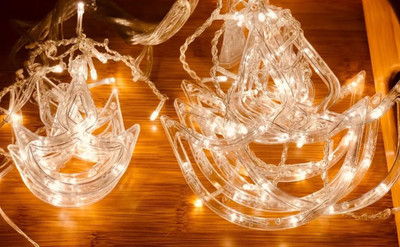 Techpunch 12 LEDs 3 m Yellow Flickering Diya Rice Lights(Pack of 1)