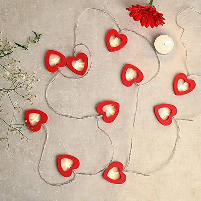 Infiprises 20 LEDs 4 m Yellow Steady Heart Rice Lights(Pack of 1)