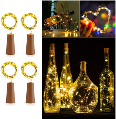 Styluge 20 LEDs 2 m Yellow Steady String Rice Lights(Pack of 4)