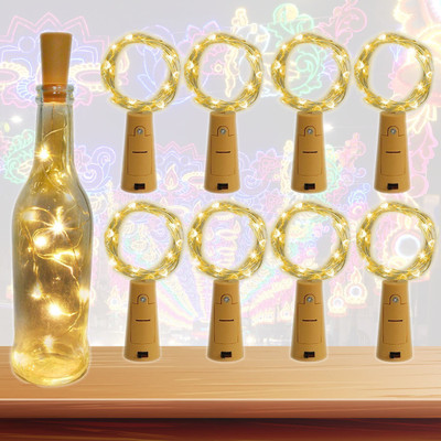CraftQua 20 LEDs 1.98 m Gold Steady String Rice Lights(Pack of 8)