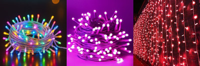 PKG 35 LEDs 10 m Multicolor Steady String Rice Lights(Pack of 3)