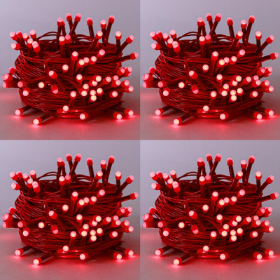 Errol 36 LEDs 11 m Red Steady String Rice Lights(Pack of 4)