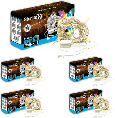 Sturlite 46 LEDs 10 m Yellow Steady Bulb Rice Lights(Pack of 5)
