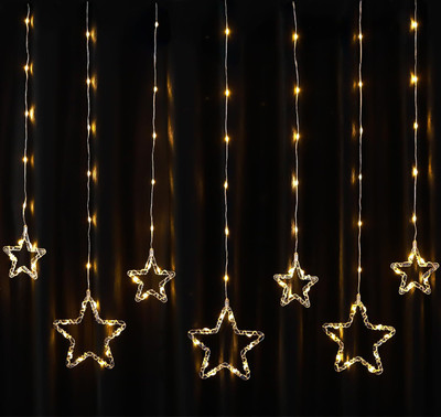 diyadecor 180 LEDs 10 m White Steady Star Rice Lights(Pack of 10)