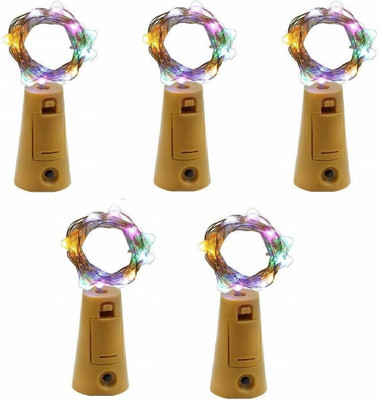 Urvi 20 LEDs 2.79 m Multicolor Steady Disco Rice Lights(Pack of 5)