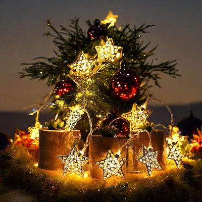 HASRU 14 LEDs 3.5 m Yellow Flickering Star Rice Lights(Pack of 1)
