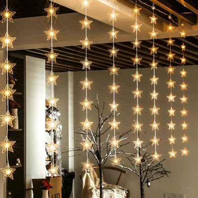 TechPride 80 LEDs 3 m Yellow Flickering Star Rice Lights(Pack of 1)