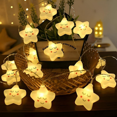 GloShyn 10 LEDs 3 m Yellow Steady Star Rice Lights(Pack of 1)
