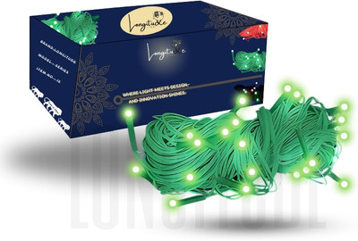 Longitude 40 LEDs 11 m Green Steady String Rice Lights(Pack of 1)