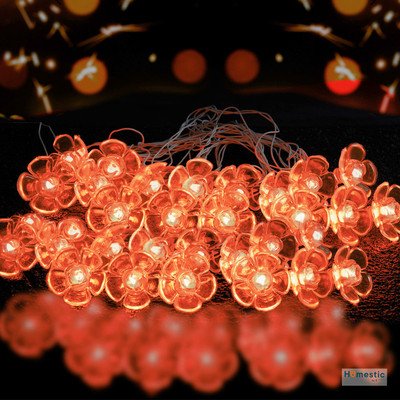 HOMESTIC 14 LEDs 10 m Brown Steady Flower Rice Lights(Pack of 1)