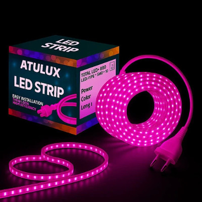 ATULUX 950 LEDs 14 m Pink Steady Strip Rice Lights(Pack of 1)
