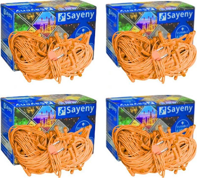 SAYENY 40 LEDs 15 m Orange Steady String Rice Lights(Pack of 4)