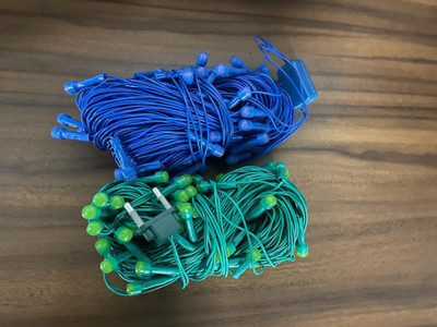 Bloque Labs 50 LEDs 20 m Green, Blue Steady Strip Rice Lights(Pack of 2)
